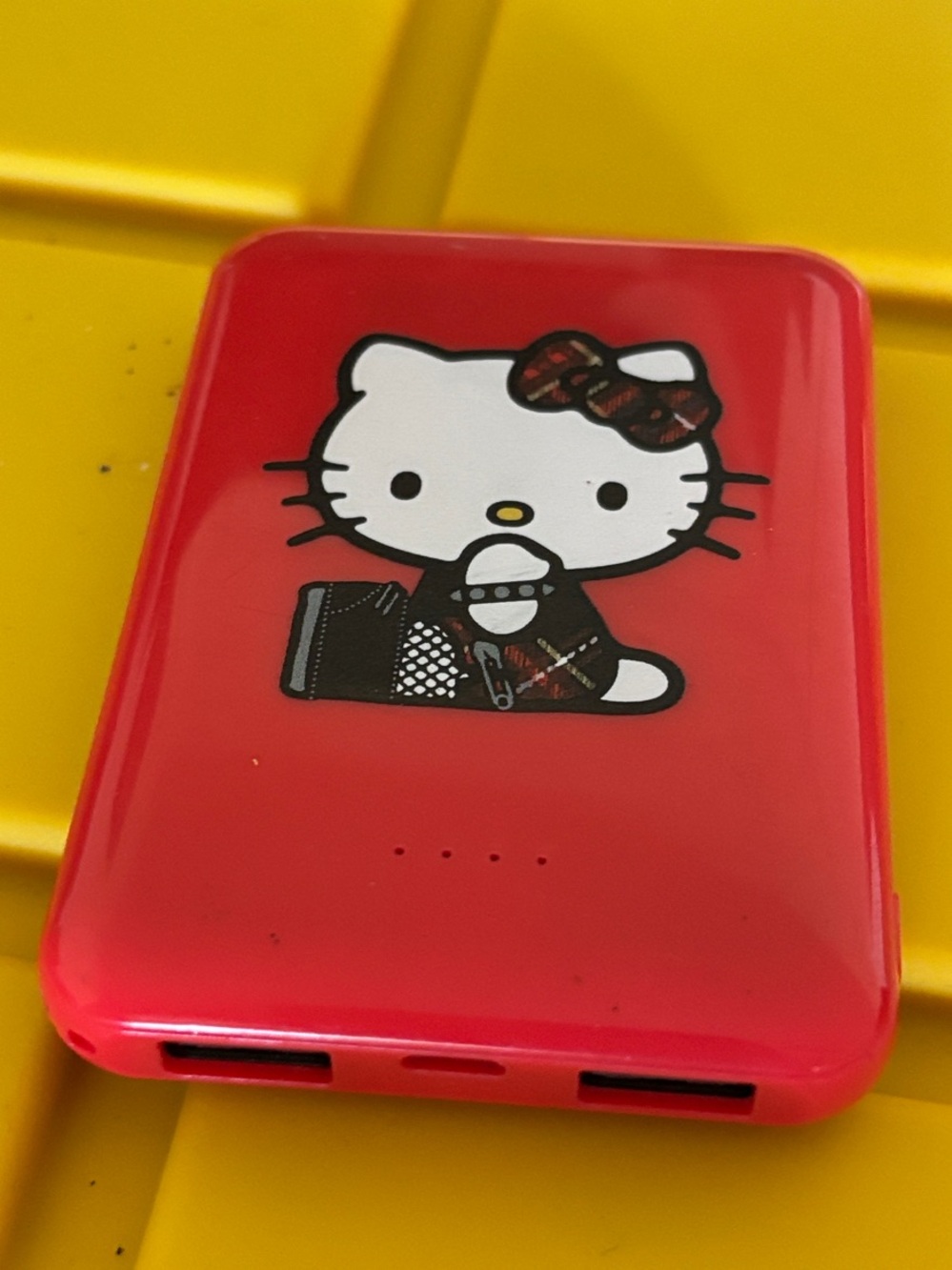 Red Hello Kitty Portable Power Bank - Compact Phone Charger